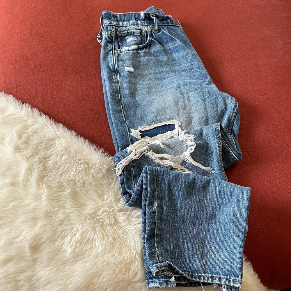 GAP cheeky straight distressed button fly jeans